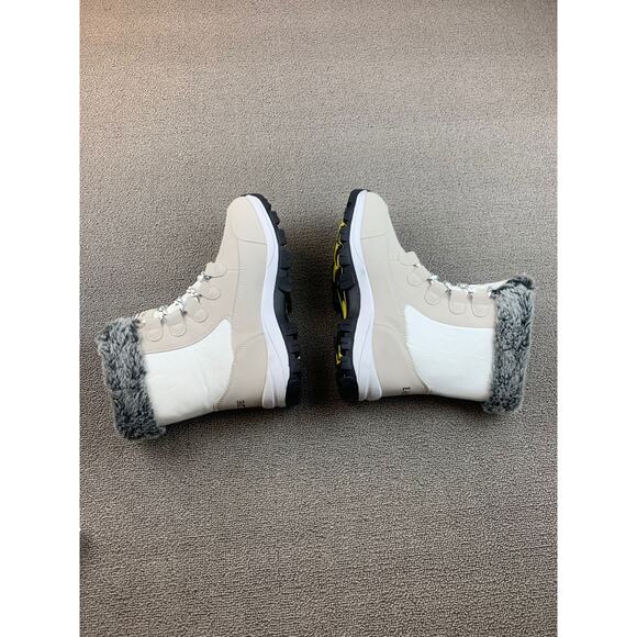 Earlde Women 40 Beige Gray Black Faux Fur Insulated Snow Boots Casual - Picture 9 of 9